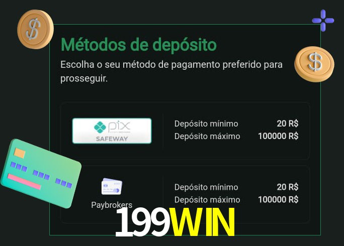 O cassino 199WIN oferece uma grande variedade de métodos de pagamento